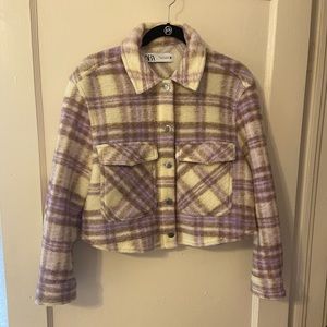 Zara purple plaid jacket
